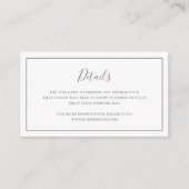 伝統的なグレーエレガントな結婚式 エンクロージャーカード (正面)