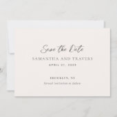 伝統的なグレー エレガントな結婚式 セーブザデート (正面)