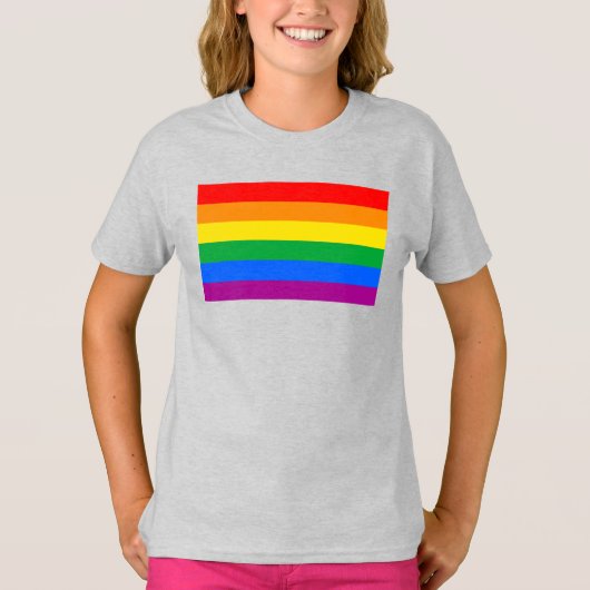 伝統的なゲイプライドフラグ Tシャツ (正面)