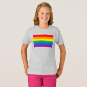 伝統的なゲイプライドフラグ Tシャツ (正面フル)