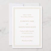 伝統的なゴールドの永遠の結婚式 セーブザデート (正面)