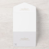 伝統的なゴールドエレガントウェディング オールインワン招待状 (外側)