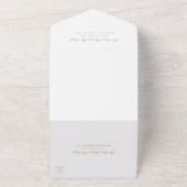 伝統的なゴールドフォーマルエレガントウェディング オールインワン招待状 (外側)