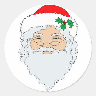 伝統的なサンタクリスマスシーズンデザインシール ラウンドシール
