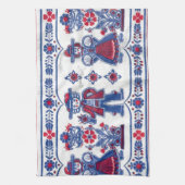 伝統的なスイスの民間伝承パターン キッチンタオル (縦)
