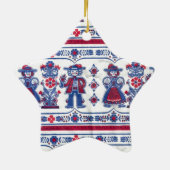 伝統的なスイスの民間伝承パターン セラミックオーナメント (裏面)