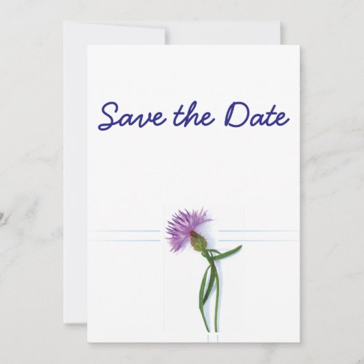 伝統的なスコットランドとケルトのウェディング・シスル 招待状 (正面)