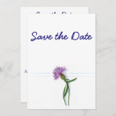 伝統的なスコットランドとケルトのウェディング・シスル 招待状 (正面/裏面)