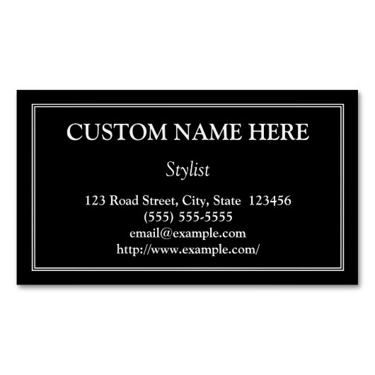 伝統的なスタイリストの磁気名刺 マグネット名刺 (正面)