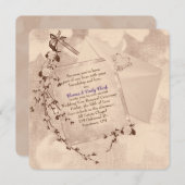 伝統的なスタイルの結婚誓約更新 招待状 (正面/裏面)