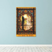 伝統的なステンドグラスの結婚式デザイン キャンバスプリント (インサイチュ (ウッドフロア))