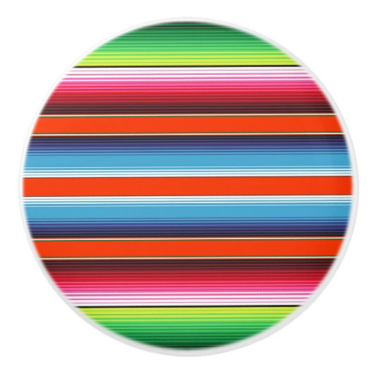 伝統的なスペイン人のSerapeのフェスタのメキシコ人毛布 セラミックノブ (正面)