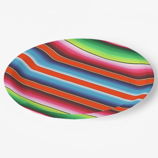 伝統的なスペイン人のSerapeのフェスタのメキシコ人毛布 ペーパープレート (アングル)