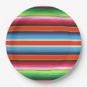 伝統的なスペイン人のSerapeのフェスタのメキシコ人毛布 ペーパープレート (正面)