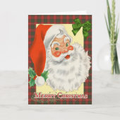 伝統的なタータンサンタクリスマス カード (正面)