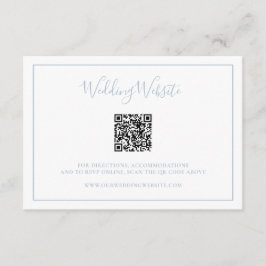伝統的なダスティーブルーのQRコードエレガントウェディング エンクロージャーカード