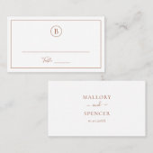 伝統的なテラコッタエレガントな結婚式 プレイスカード (正面/裏面)