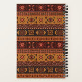 伝統的なテラコッタ エスニック トライバル ボヘミアンパターン ノートブック (裏面)