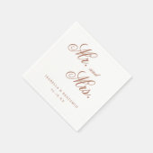 伝統的なテラコッタ フォーマル エレガント ウェディング スタンダードカクテルナプキン (角)