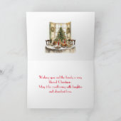 伝統的なテーブル 息子と家族のクリスマスカード サンキューカード (内部)