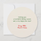 伝統的なトナカイのサンタのそりのレトロのクリスマス サンキューカード (裏面)