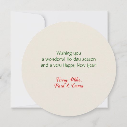 伝統的なトナカイのサンタのそりのレトロのクリスマス サンキューカード (裏面)