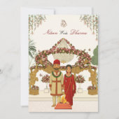 伝統的なネパールの結婚式招待状 招待状 (正面)