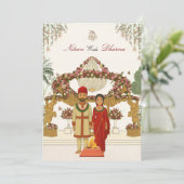 伝統的なネパールの結婚式招待状 招待状 (スタンド正面)