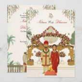 伝統的なネパールの結婚式招待状 招待状 (正面/裏面)