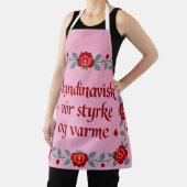 伝統的なノルウェーの民芸品 フローラルキッチン エプロン (インサイチュ)