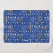 伝統的なハヌカのカード　１つの写真　模様のある金 箔シーズンカード (裏面)