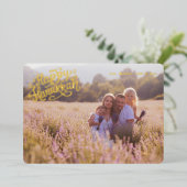 伝統的なハヌカのカード 1枚の写真が入ったパターン入りの金 箔シーズンカード (立ち正面)