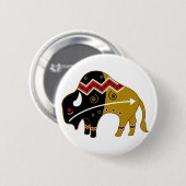 伝統的なバッファロー 缶バッジ (正面&裏面)