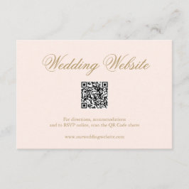 伝統的なバラ色のフォーマルなQRコードの結婚式 エンクロージャーカード
