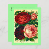 伝統的なバラ~かわいらしディナーの招待状! 招待状 (正面/裏面)