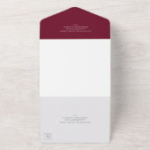 伝統的なバーガンディー エレガント ウェディング オールインワン招待状 (外側)