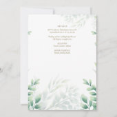 伝統的なビザンティン十字架の緑の結婚式 招待状 (裏面)