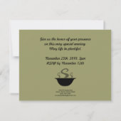 伝統的なピルグリムの感謝祭の食事への招待 招待状 (裏面)