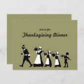 伝統的なピルグリムの感謝祭の食事への招待 招待状 (正面/裏面)