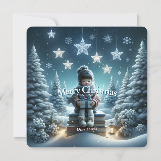 伝統的なファンタジーなクリスマス ポストカード (正面)