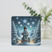 伝統的なファンタジーなクリスマス ポストカード (スタンド正面)