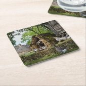 伝統的なフォアグラのガチョウの農場のコースター スクエアペーパーコースター (アングル)