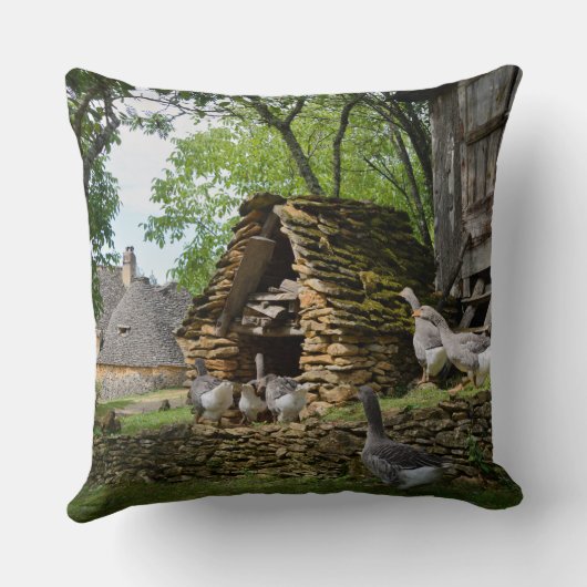 伝統的なフォアグラのガチョウの農場の装飾用クッション クッション (裏面)