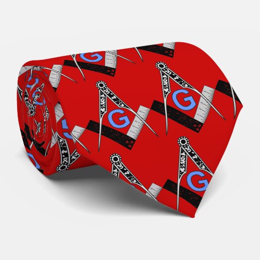 伝統的なフリーメーソンの正方形およびコンパスのネクタイ ネクタイ (ロール)