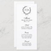 伝統的なブラックとホワイトのモノグラムリースメニュー メニュー (正面/裏面)