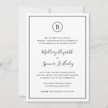 伝統的なブラック＆ホワイトのオールインワン結婚式