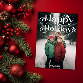 伝統的なホリデーシーズン　ミニマル　１枚の写真　エレガント シーズンカード