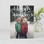 伝統的なホリデーシーズン　ミニマル　１枚の写真　エレガント シーズンカード (スタンド正面)