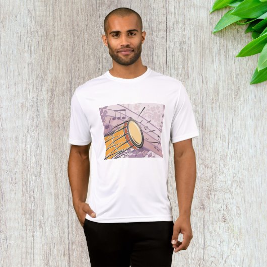 伝統的なボンゴドラムと音符 Tシャツ
