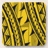 伝統的なポリネシアの種族のデザインか入れ墨 コースター (正面)